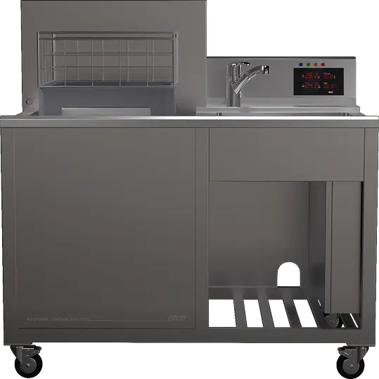 Three-step washing module front view