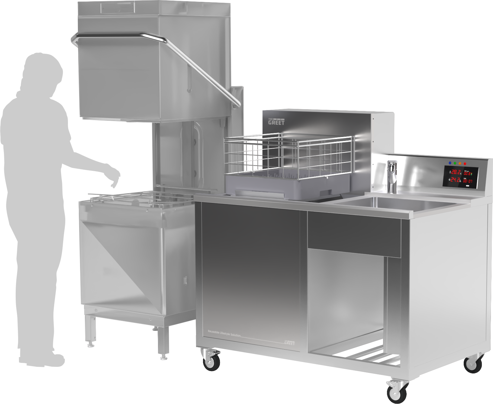SMART Washing Module with operator silhouette